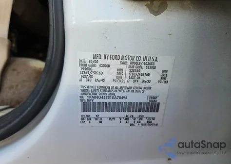 2001 Ford Excursion Limited z USA, uszkodzony, nr VIN 1FMNU43S51EA78496